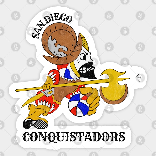 Defunct San Diego Conquistadors ABA Basketball Sticker by LocalZonly